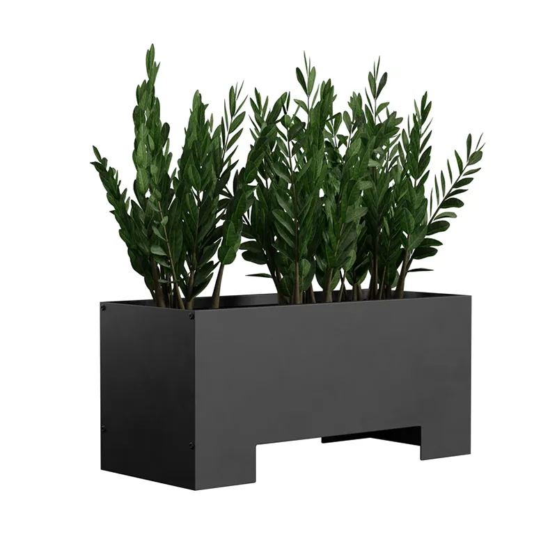 زارع مستطيل في الهواء الطلق مع قاعدة مرتفعة